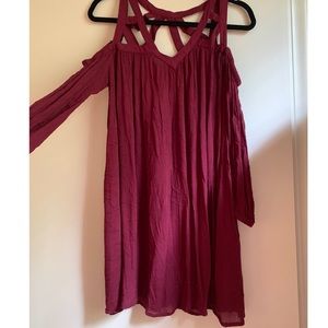 NEW WITH TAGS dark red off the shoulder dress